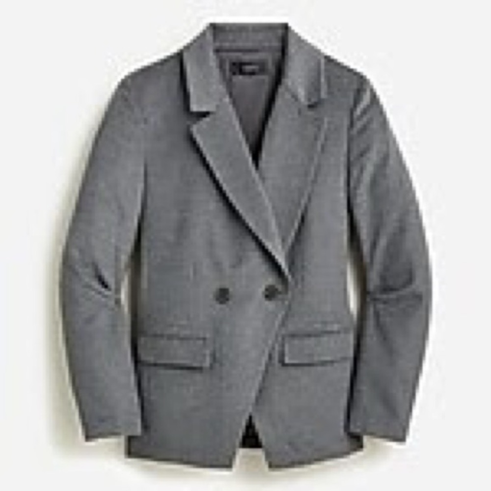 J. Crew Gray Double-Breasted Blazer